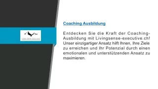 Coaching-Ausbildung | Livingsense-executive.ch
