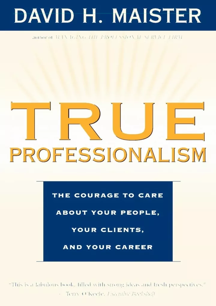 pdf read online true professionalism the courage