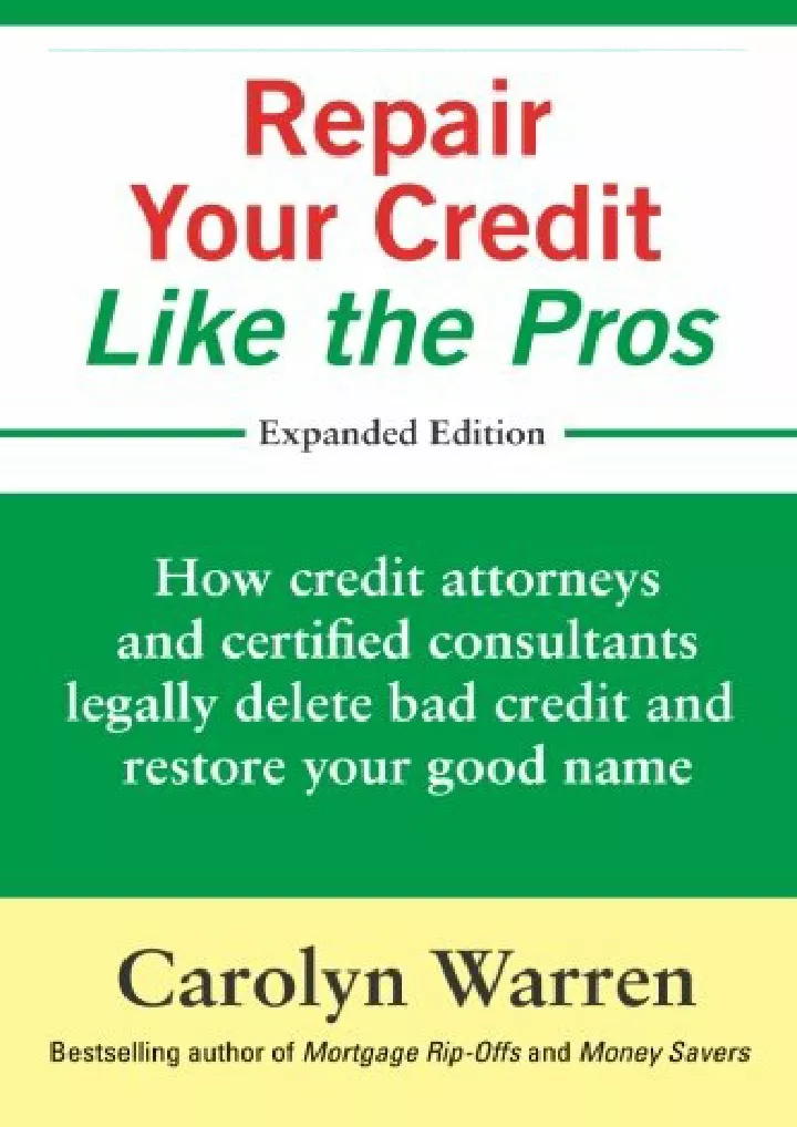 download pdf repair your credit like the pros