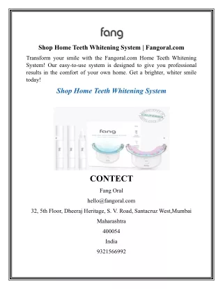 Shop Home Teeth Whitening System  Fangoral