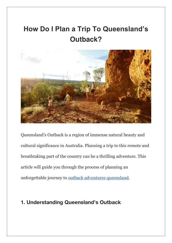 how do i plan a trip to queensland s outback