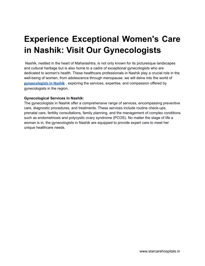 experience exceptional women s care in nashik