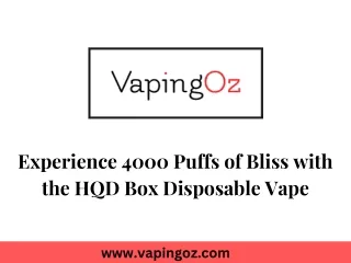 Experience 4000 Puffs of Bliss with the HQD Box Disposable Vape