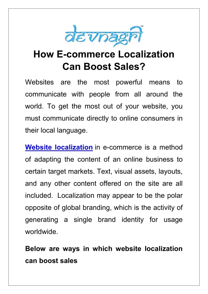 how e commerce localization can boost sales
