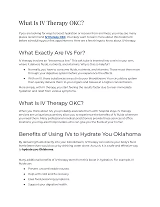 what is iv therapy okc