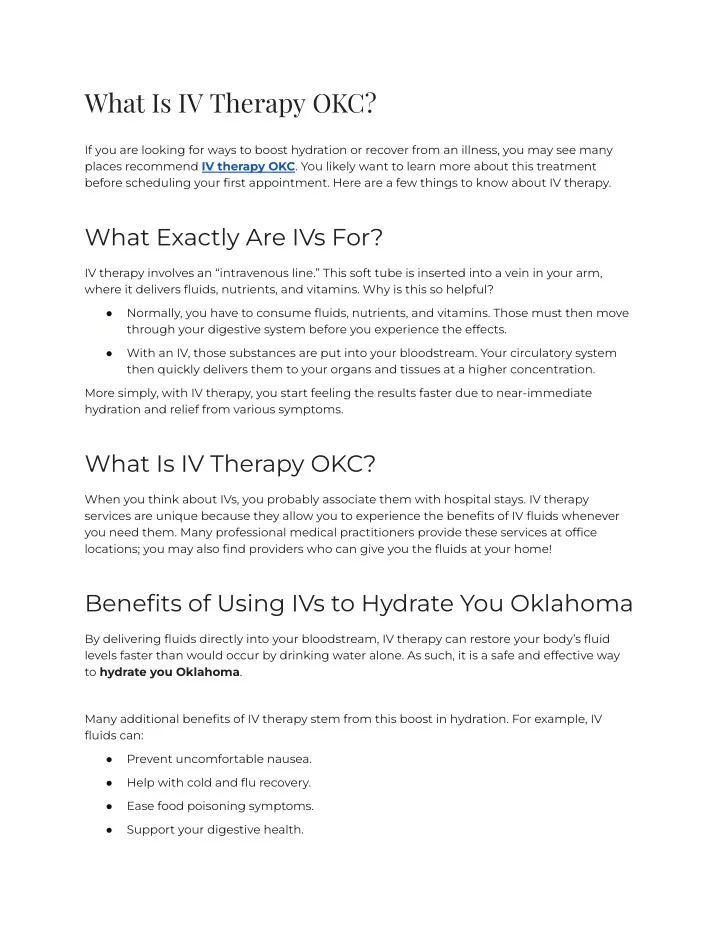 what is iv therapy okc