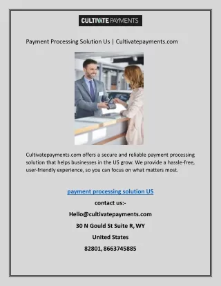 Payment Processing Solution Us | Cultivatepayments.com