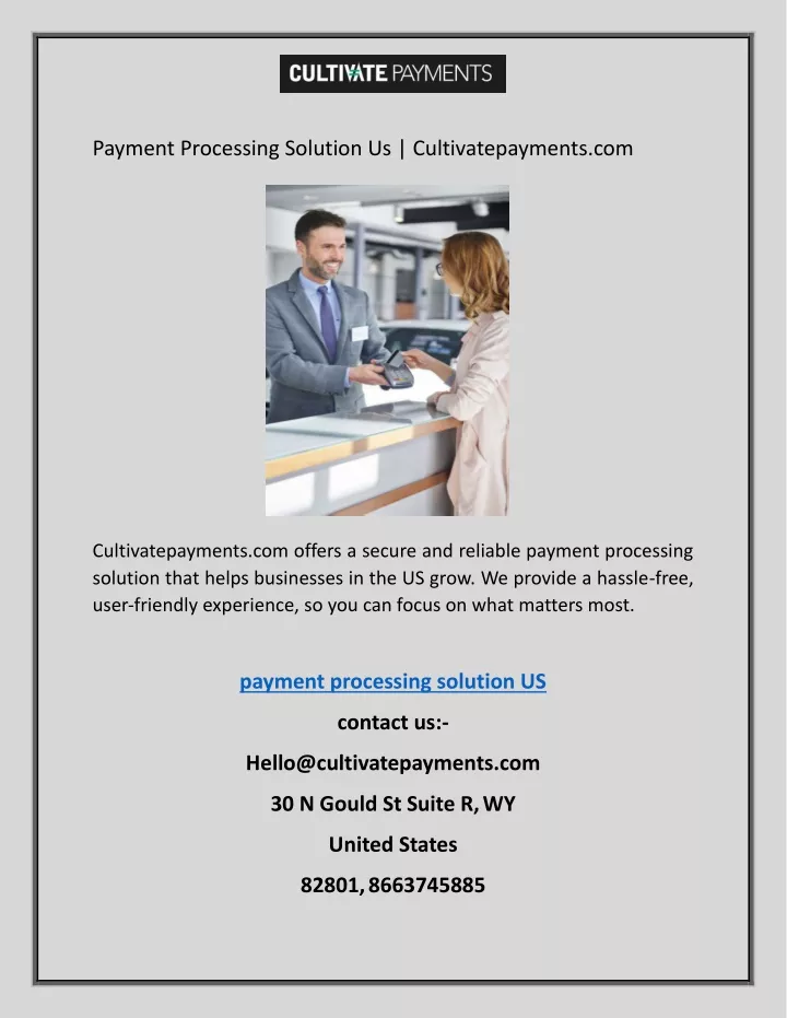 payment processing solution us cultivatepayments