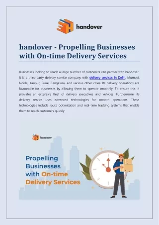 handover-Propelling Businesses with On-time Delivery Services