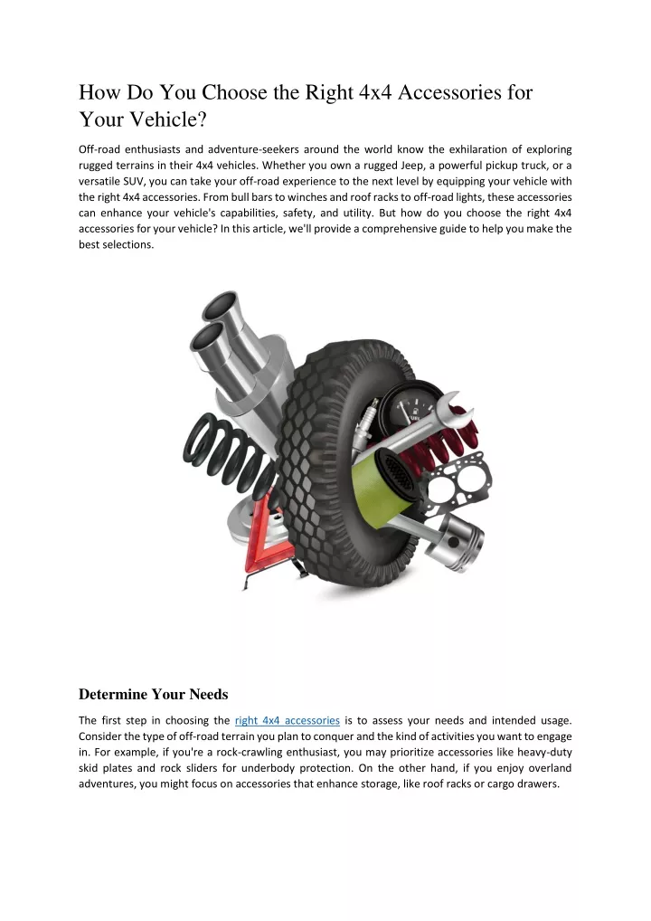 how do you choose the right 4x4 accessories