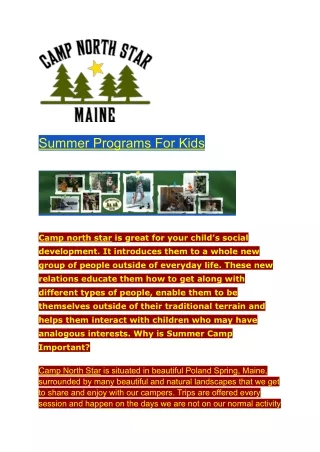 summer programs for kids