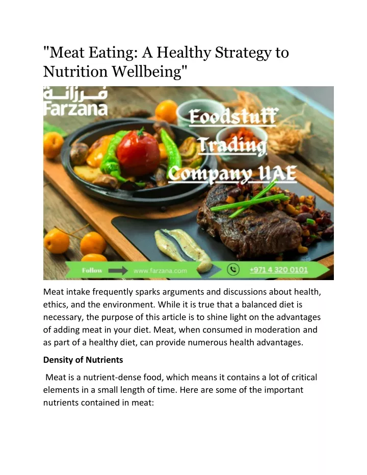 meat eating a healthy strategy to nutrition