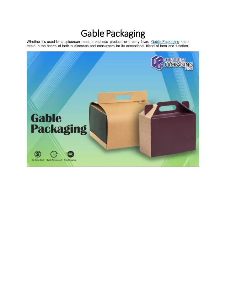 gable packaging gable packaging