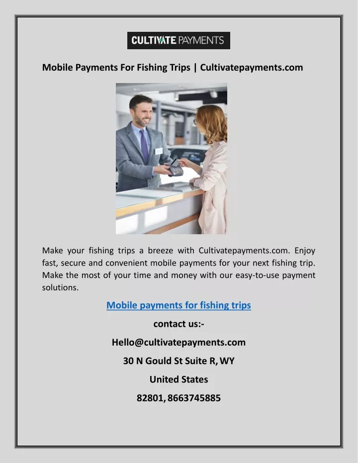 mobile payments for fishing trips