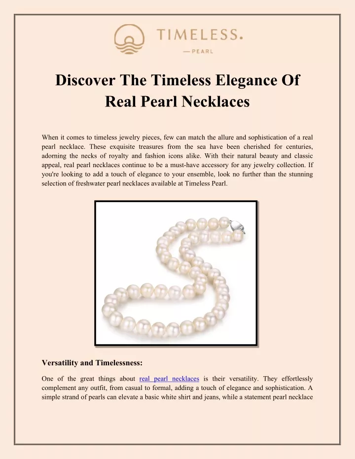 discover the timeless elegance of real pearl