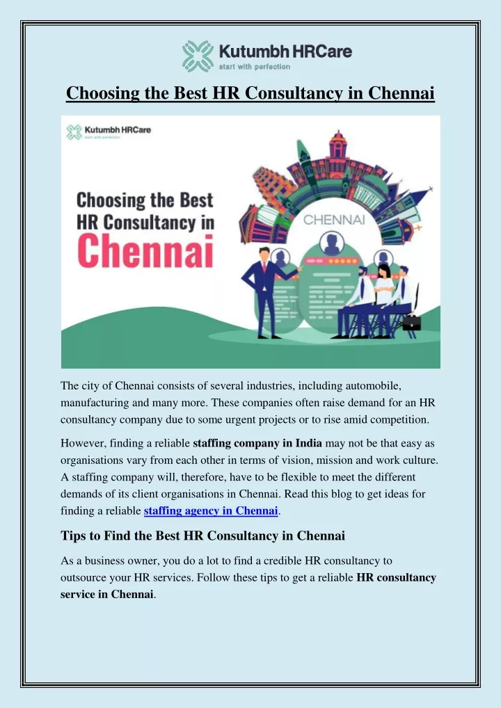 choosing the best hr consultancy in chennai