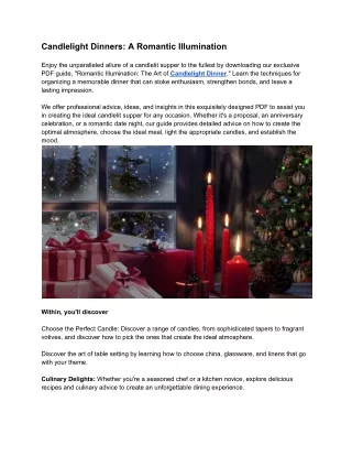 Candlelight Dinners: A Romantic Illumination