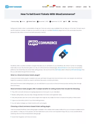 sell event tickets with woocommerce