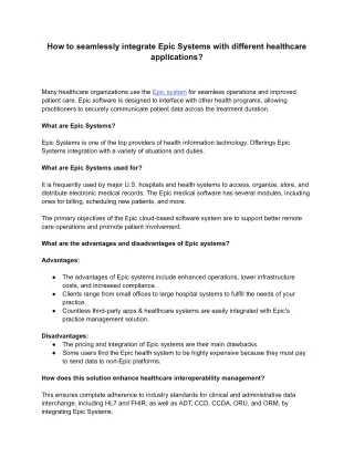 how to seamlessly integrate epic systems with