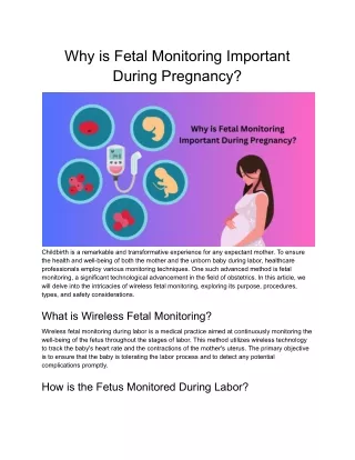 Why is fetal monitoring important during pregnancy