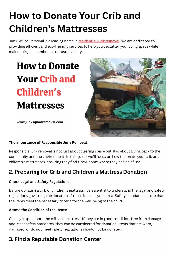 PPT How to Donate Your Crib and Children's Mattresses PowerPoint