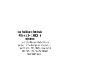 Buy Healthcare Products Online At Best Price in Rajasthan