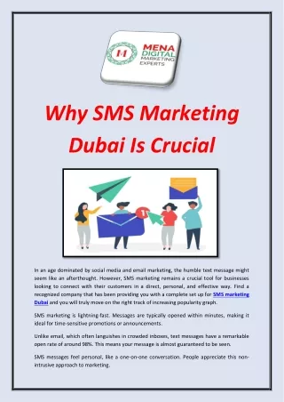 Why SMS Marketing Dubai Is Crucial