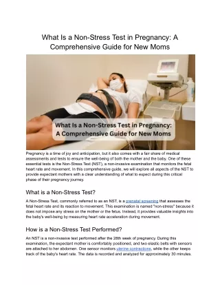 What Is a Non-Stress Test in Pregnancy_ A Comprehensive Guide for New Moms