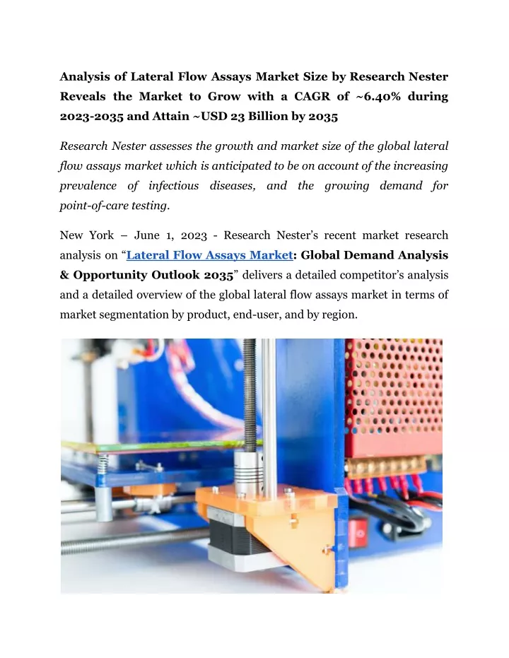 analysis of lateral flow assays market size