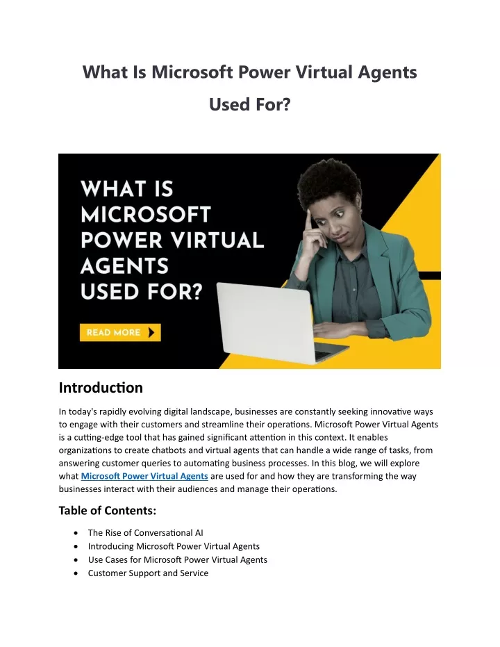what is microsoft power virtual agents used for