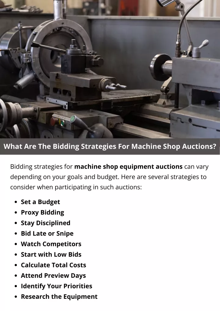 what are the bidding strategies for machine shop