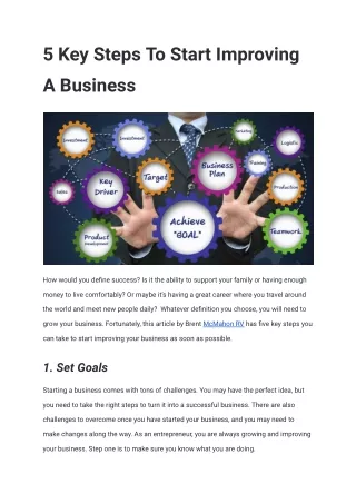 5 key steps to start improving