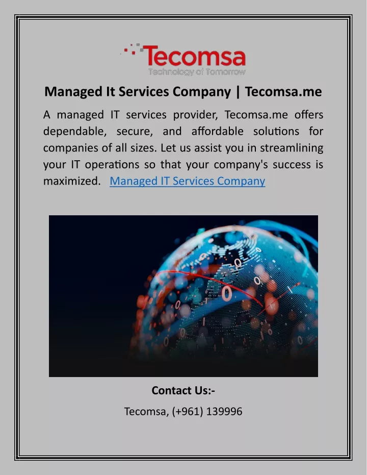 managed it services company tecomsa me