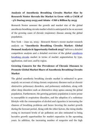analysis of anesthesia breathing circuits market