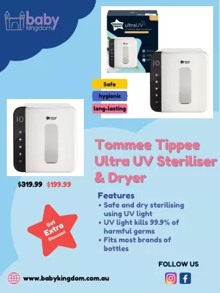Effortless Sterilization and Drying with Tommee Tippee Ultra UV Steriliser & Dryer