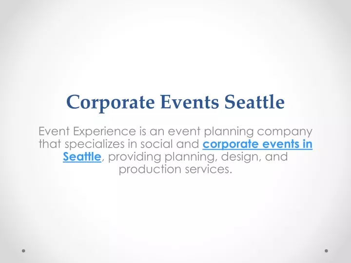 corporate events seattle