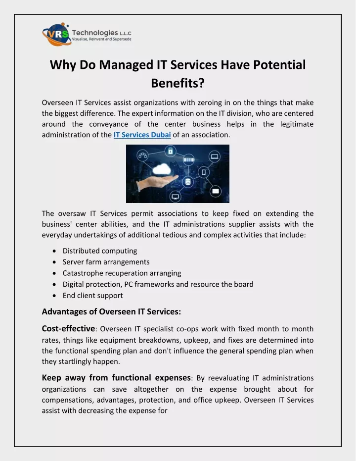 why do managed it services have potential benefits