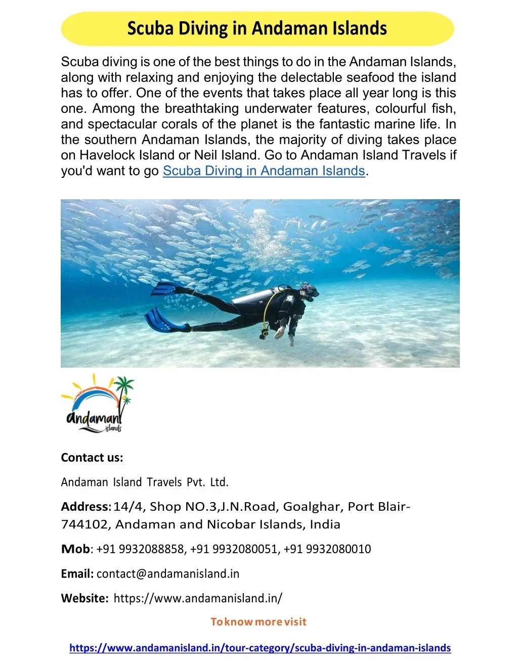 PPT - Scuba Diving in Andaman Islands PowerPoint Presentation, free ...