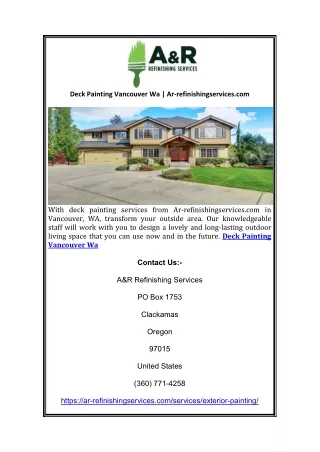 deck painting vancouver wa ar refinishingservices