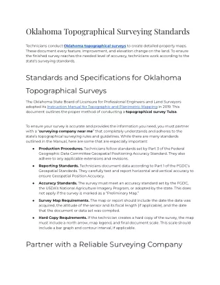 2023 - Oklahoma Topographical Surveying Standards