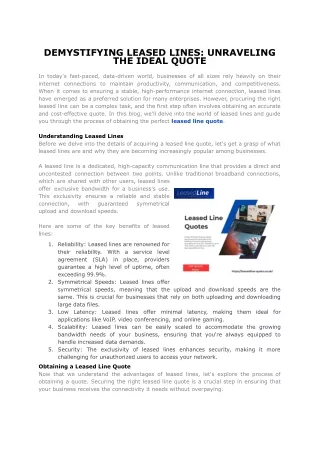 demystifying leased lines unraveling the ideal