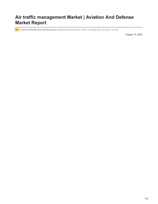 air traffic management market aviation