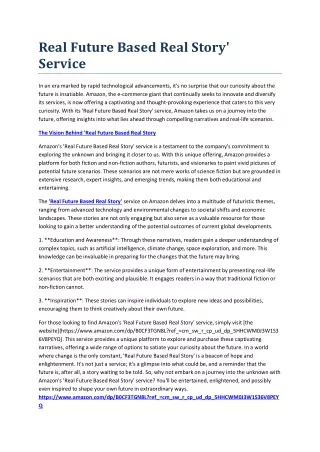 real future based real story service