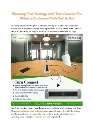 Elevating Your Meetings with Turn Connect The Ultimate Conference Table Switch Box