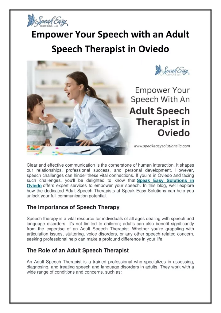 empower your speech with an adult speech