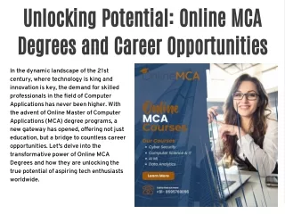 unlocking potential online mca degrees and career