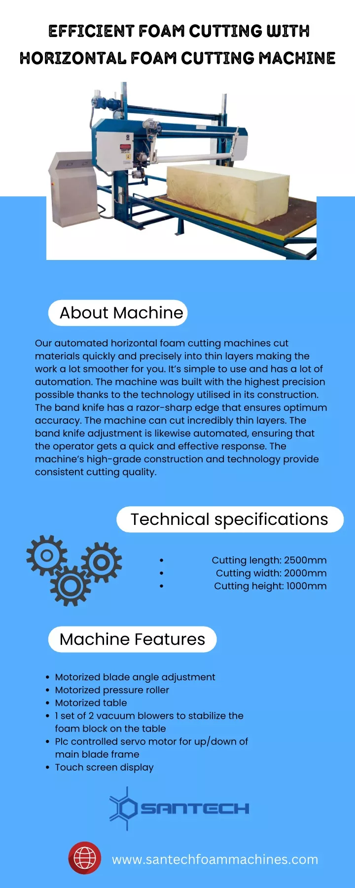 efficient foam cutting with horizontal foam