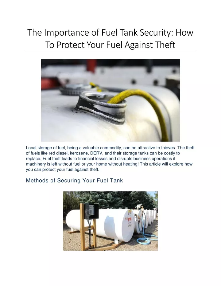 the importance of fuel tank security