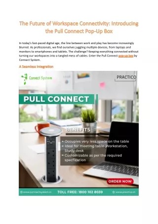 The Future of Workspace Connectivity Introducing the Pull Connect Pop-Up Box