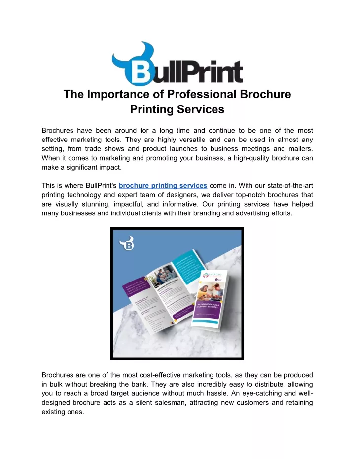 the importance of professional brochure printing